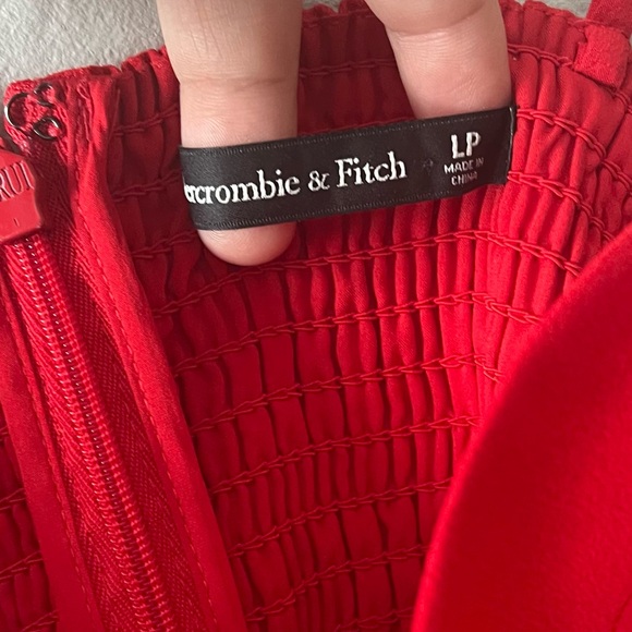 Abercrombie and Fitch Red MIDI Dress Size Large Petite - Picture 4 of 7
